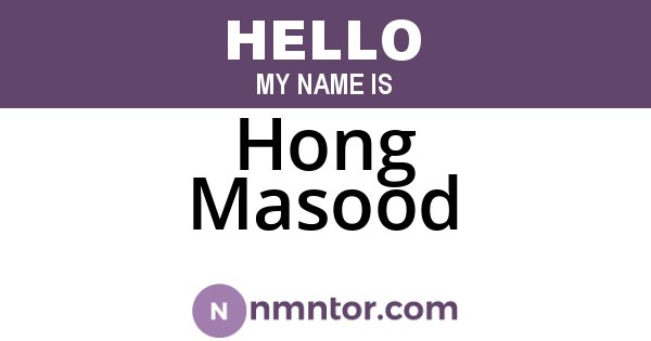 Hong Masood