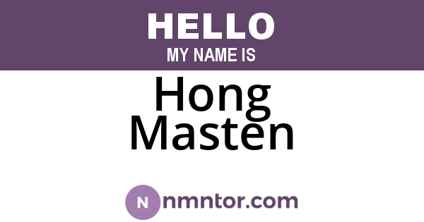 Hong Masten
