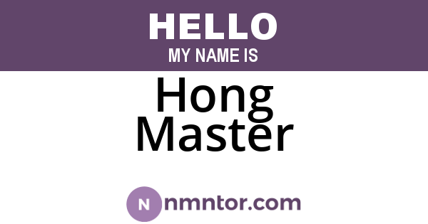 Hong Master