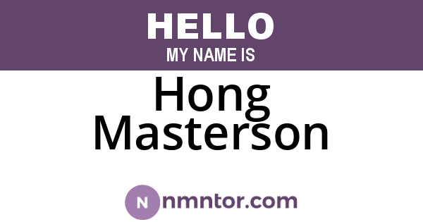 Hong Masterson