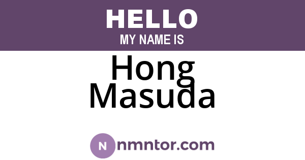 Hong Masuda