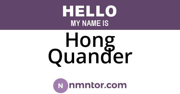 Hong Quander