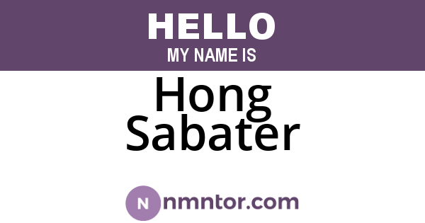 Hong Sabater