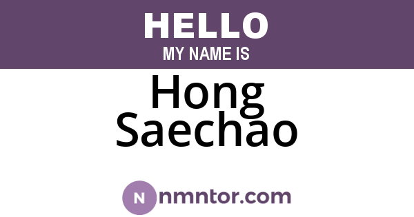 Hong Saechao