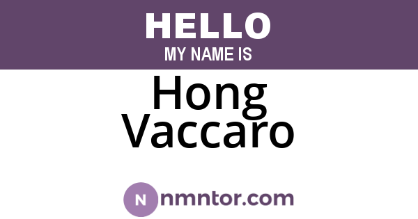 Hong Vaccaro