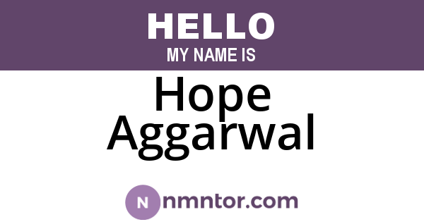 Hope Aggarwal