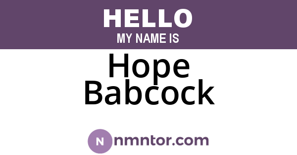Hope Babcock