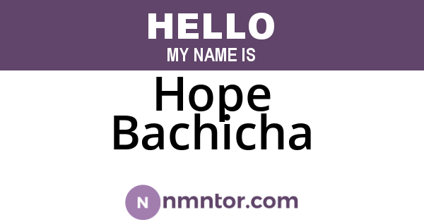 Hope Bachicha