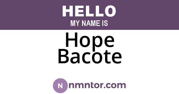 Hope Bacote