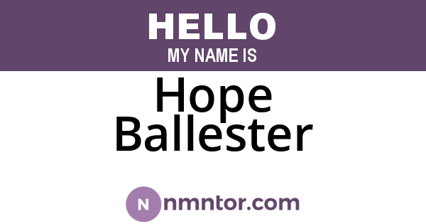 Hope Ballester