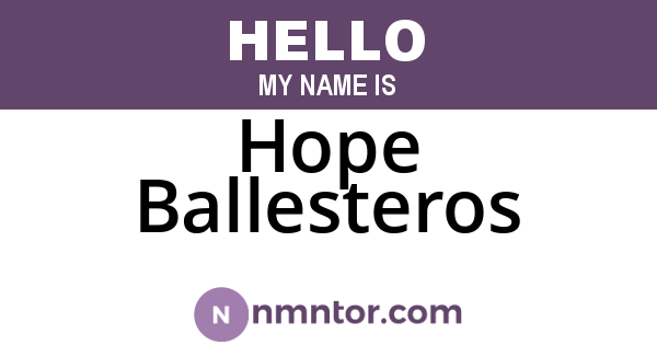 Hope Ballesteros