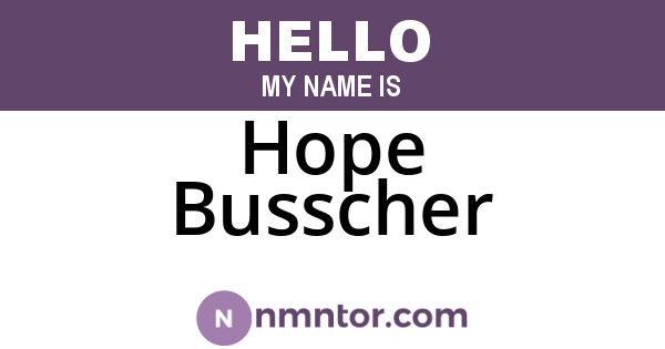 Hope Busscher