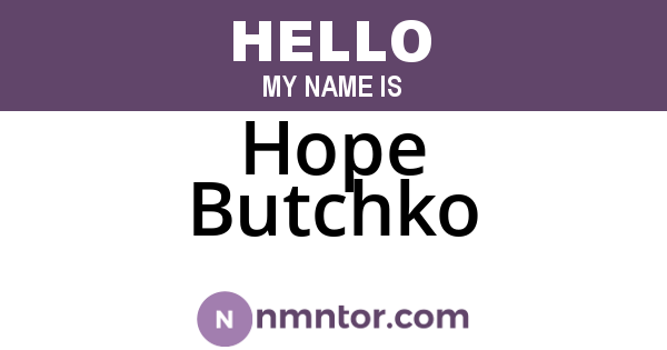 Hope Butchko