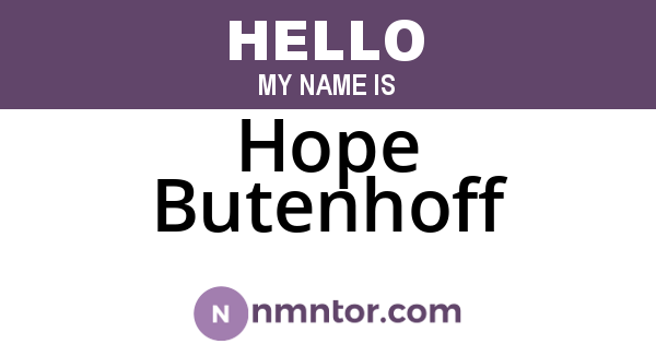 Hope Butenhoff