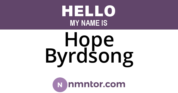Hope Byrdsong