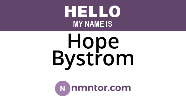 Hope Bystrom