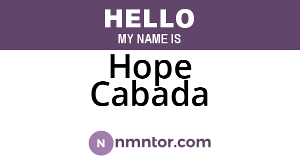 Hope Cabada