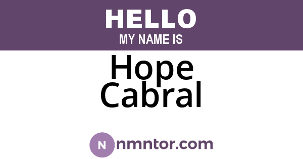 Hope Cabral