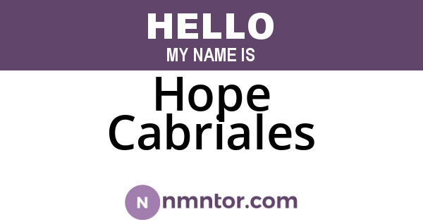 Hope Cabriales