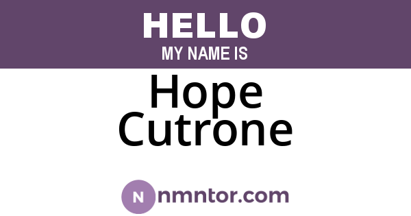 Hope Cutrone