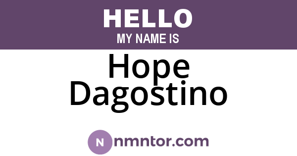Hope Dagostino