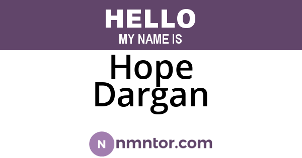 Hope Dargan