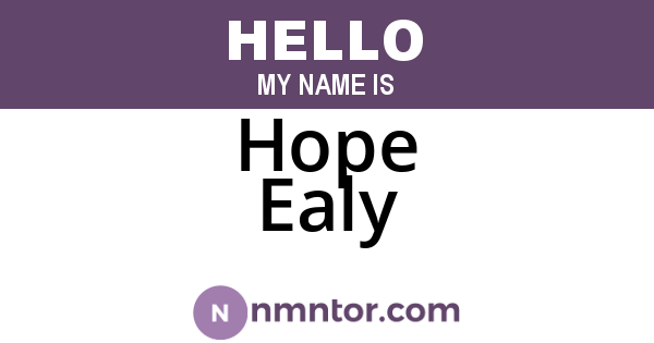 Hope Ealy