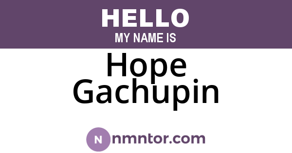 Hope Gachupin
