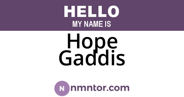 Hope Gaddis