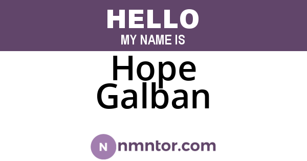 Hope Galban