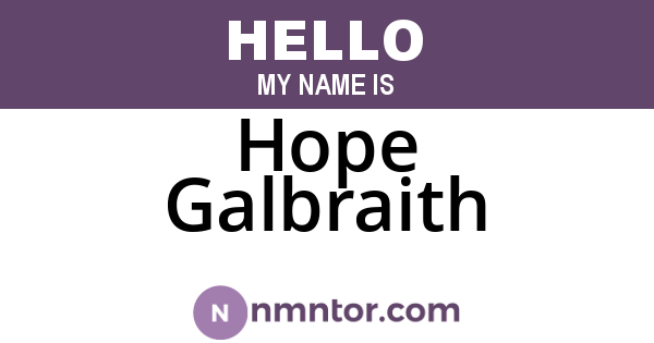 Hope Galbraith
