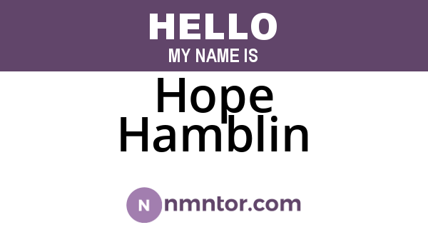 Hope Hamblin