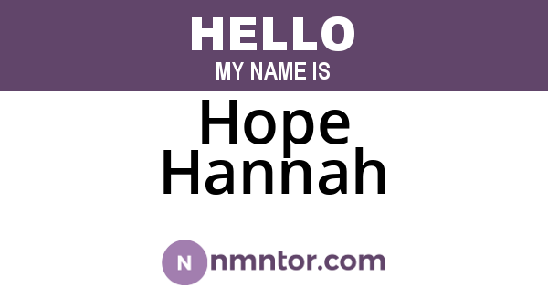 Hope Hannah