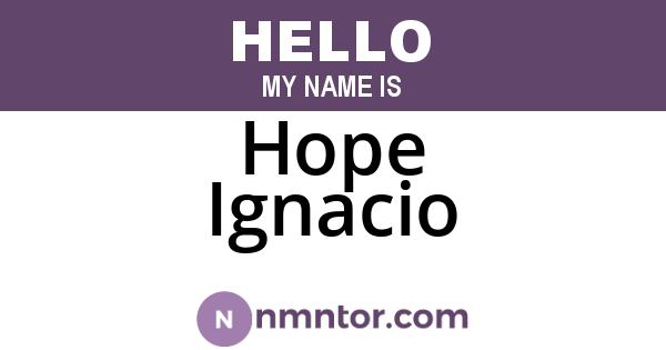 Hope Ignacio