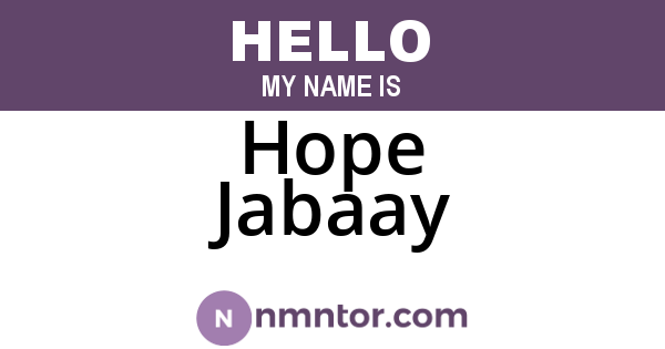 Hope Jabaay