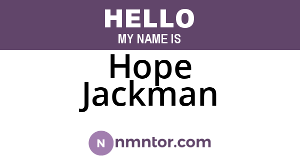 Hope Jackman