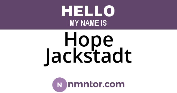 Hope Jackstadt