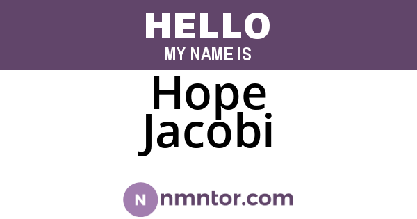 Hope Jacobi