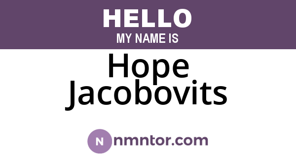 Hope Jacobovits