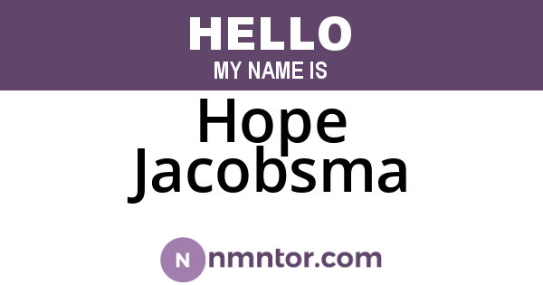 Hope Jacobsma