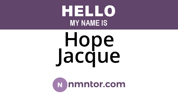 Hope Jacque