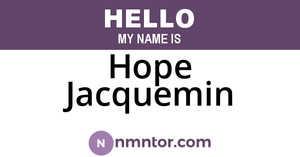 Hope Jacquemin