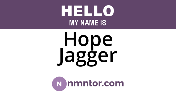 Hope Jagger