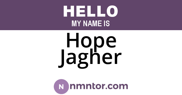 Hope Jagher