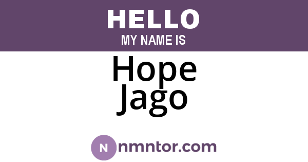 Hope Jago