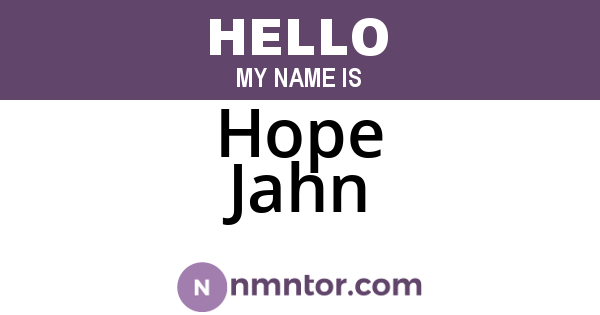 Hope Jahn