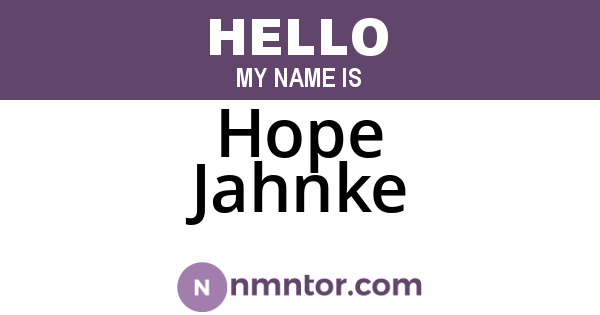 Hope Jahnke