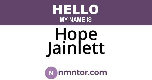 Hope Jainlett