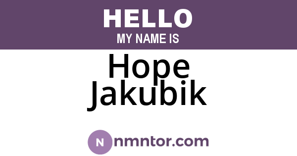 Hope Jakubik