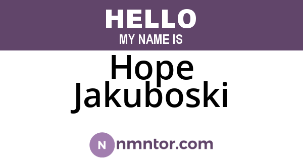 Hope Jakuboski
